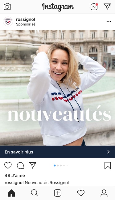 Capture d'écran d'Instagram Ads de Rossignol