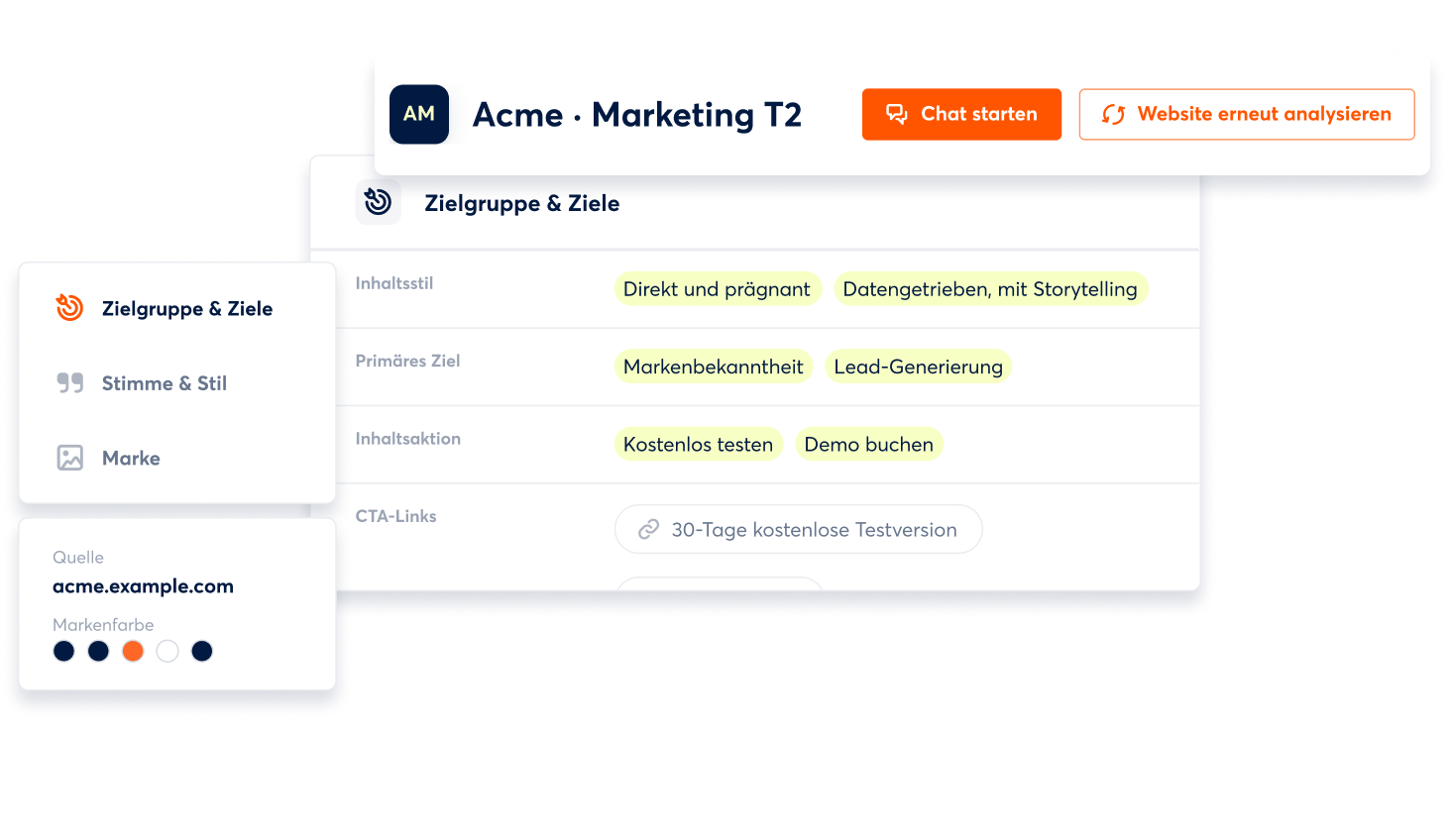 Archie Playbook-Oberfläche zur Definition von Zielgruppe, Zielen, Markenstimme, Content-Stil und Handlungsaufforderungen für markengerechte Social-Media-Beiträge