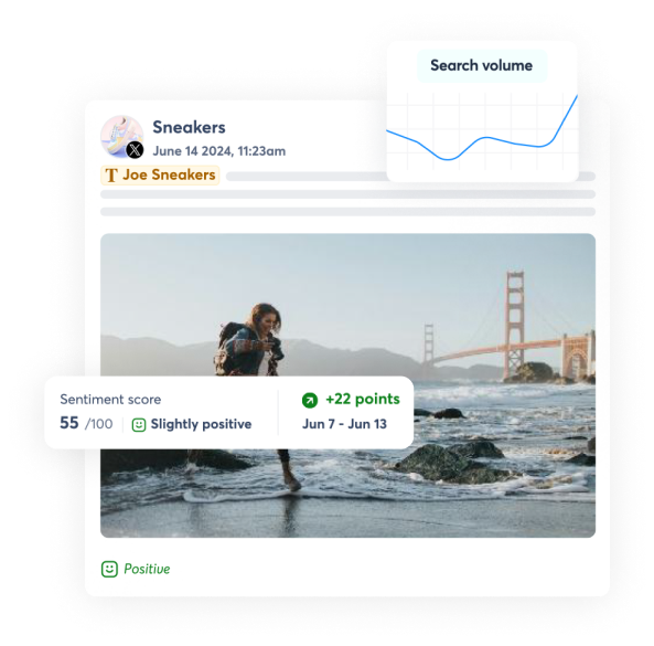 product screens showing how to Never Miss a Mention with agorapulse listening
